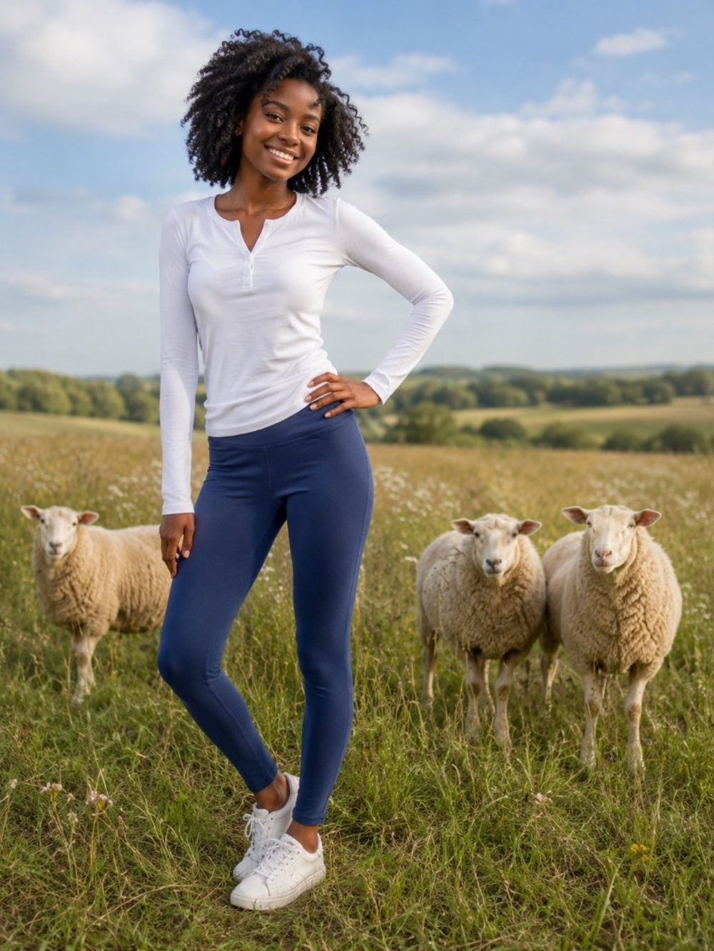 Rainbeau Navy Blue Size Small Cotton Blend Leggings | Stretch Activewear